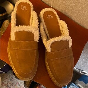 Time and Tru Men's Brown Fleece-Lined Loafers